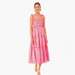 Electric Pink Gingham Nellie Dress- Tuckernuck